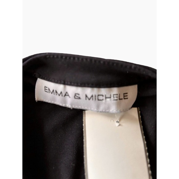 Emma & Michele Jumpsuit Women's Large Navy W/Gold Wide Leg Pant Sleeveless Tie - Picture 7 of 10